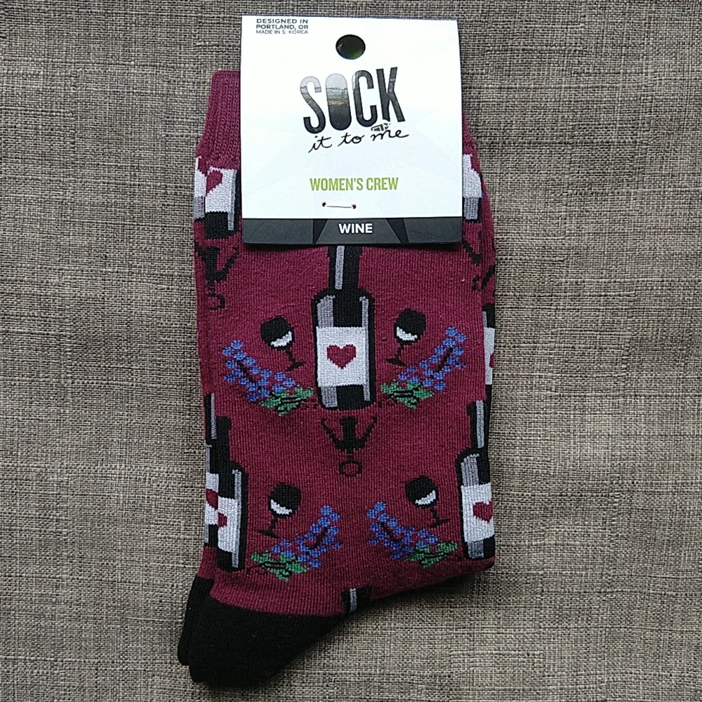 Sock it to me Wine Socks Women's Crew Quirky Novelty